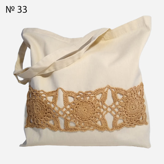 🛍️ N°33 Shopper Bag with Crochet Print