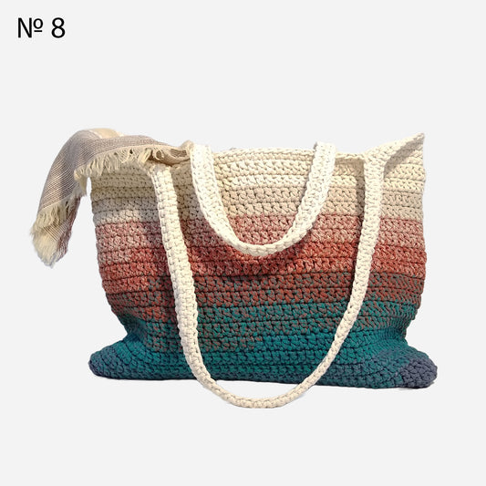 🛍️ N°8 Colored Shopper Bag with Lining, Pocket and Lock